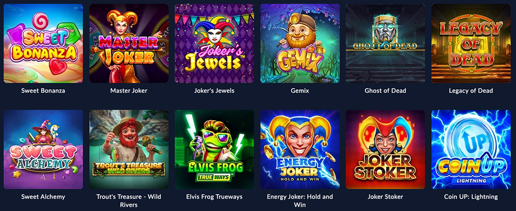 pénzvisszatérítés, Bison Casino nyerőgépeinek széles választéka