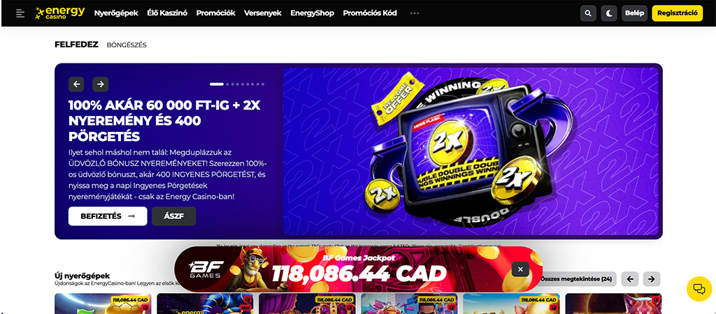 Energy Casino bónuszok és promóciók 2026