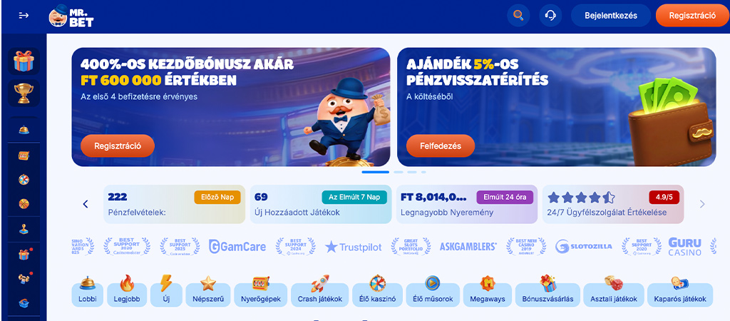 Mr Bet bónuszok és promóciók 2026, online kaszinó