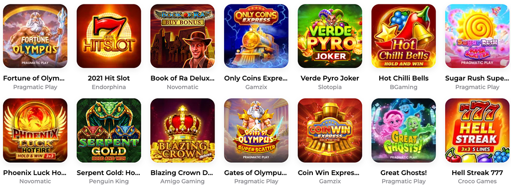 Verde Casino, slot, nyerőgépes játékok